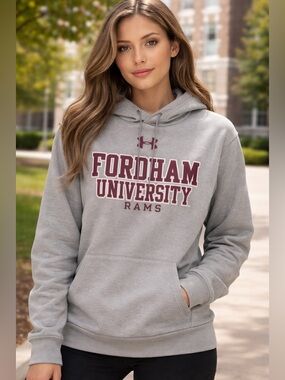 UNDER ARMOUR Women’s Gray Pullover Lightweight Fordham University Rams Hoodie